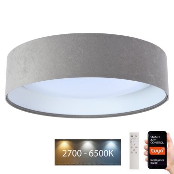 Plafonnier à intensité variable SMART GALAXY LED/36W/230V d. 55 cm 2700-6500K Wi-Fi Tuya gris/blanc + télécommande