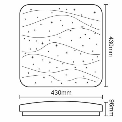 Plafonnier à intensité variable STARS LED/50W/230V + télécommande
