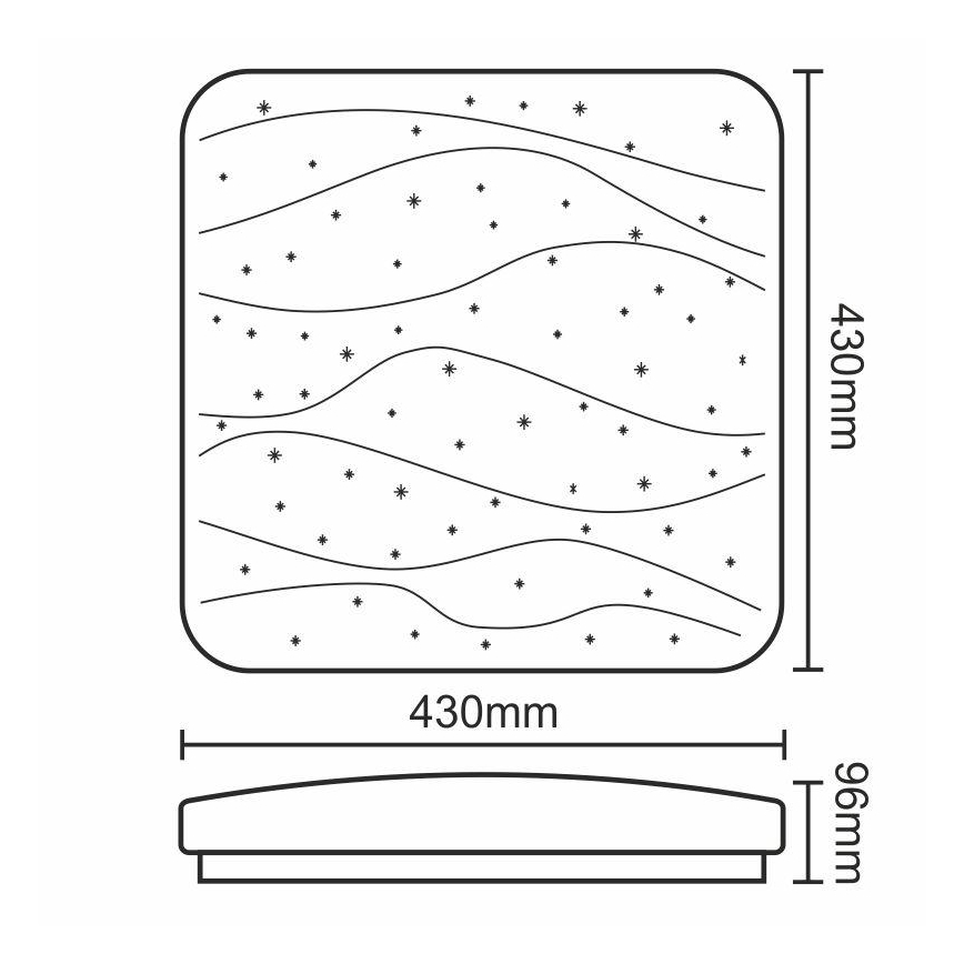 Plafonnier à intensité variable STARS LED/50W/230V + télécommande