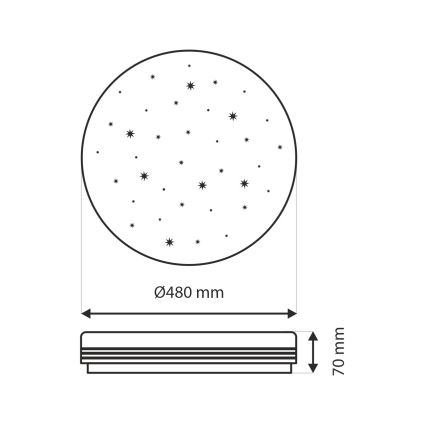 Plafonnier à intensité variable VENTA LED/36W/230V 2700-6500K d. 48 cm + télécommande