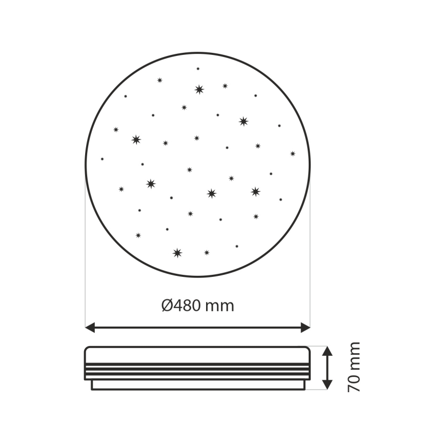 Plafonnier à intensité variable VENTA LED/36W/230V 2700-6500K d. 48 cm + télécommande