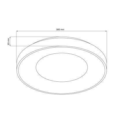 Plafonnier à intensité variable salle de bain WITOLD LED/48W/230V d. 38,5 cm 3000-6000K IP44 +Dálkové commande