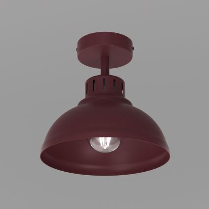 Plafonnier à montage apparent SVEN 1xE27/15W/230V Ø 21 cm bordeaux