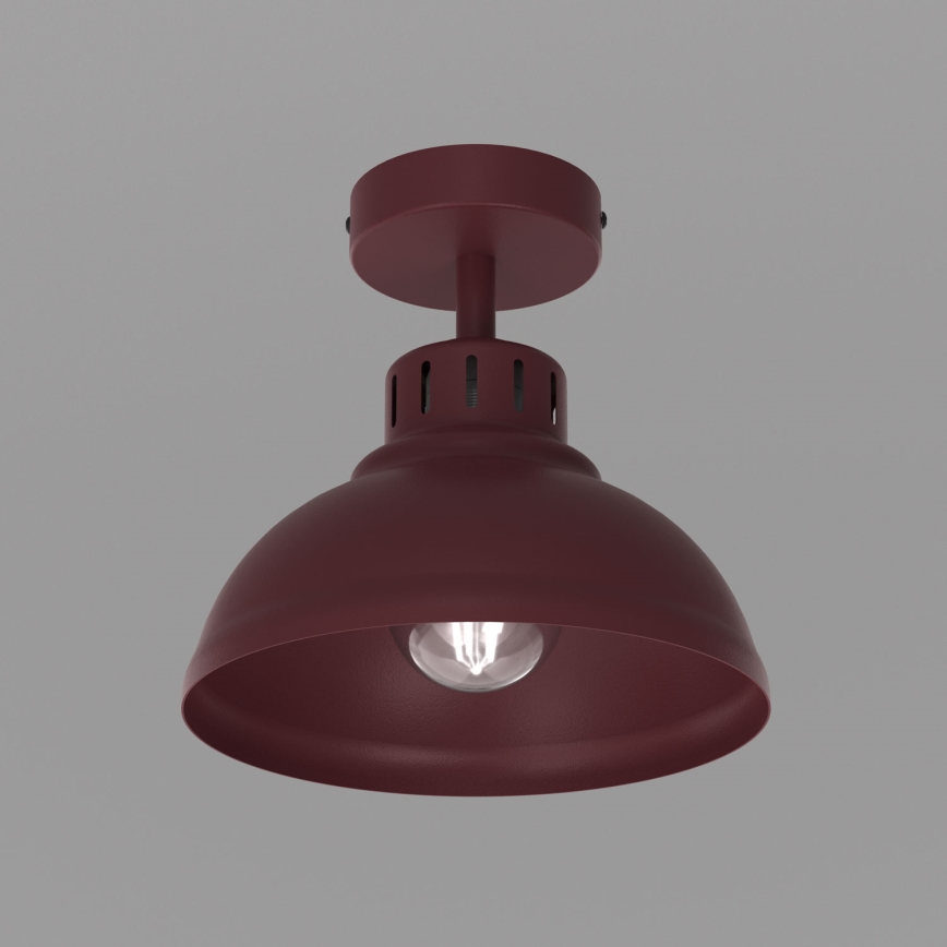Plafonnier à montage apparent SVEN 1xE27/15W/230V Ø 21 cm bordeaux