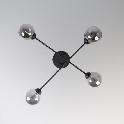 Plafonnier à montage en surface OBSIDIAN 4xG9/10W/230V noir/gris fumé
