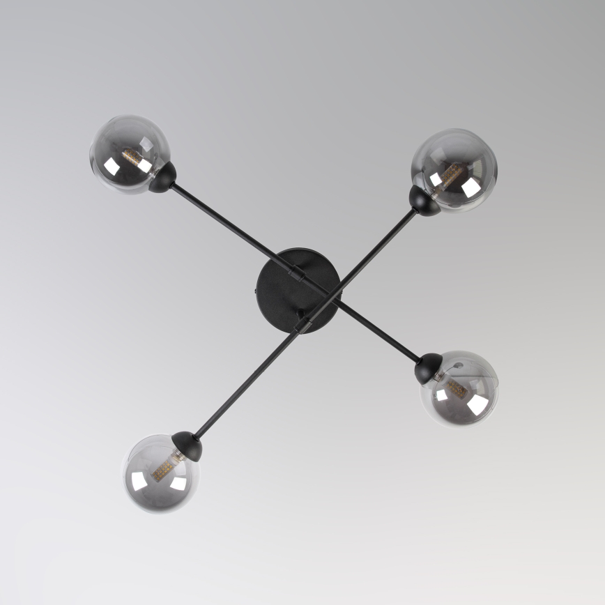 Plafonnier à montage en surface OBSIDIAN 4xG9/10W/230V noir/gris fumé