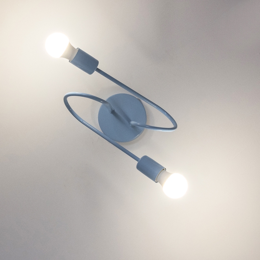 Plafonnier à montage en surface OXFORD 2xE27/15W/230V bleu