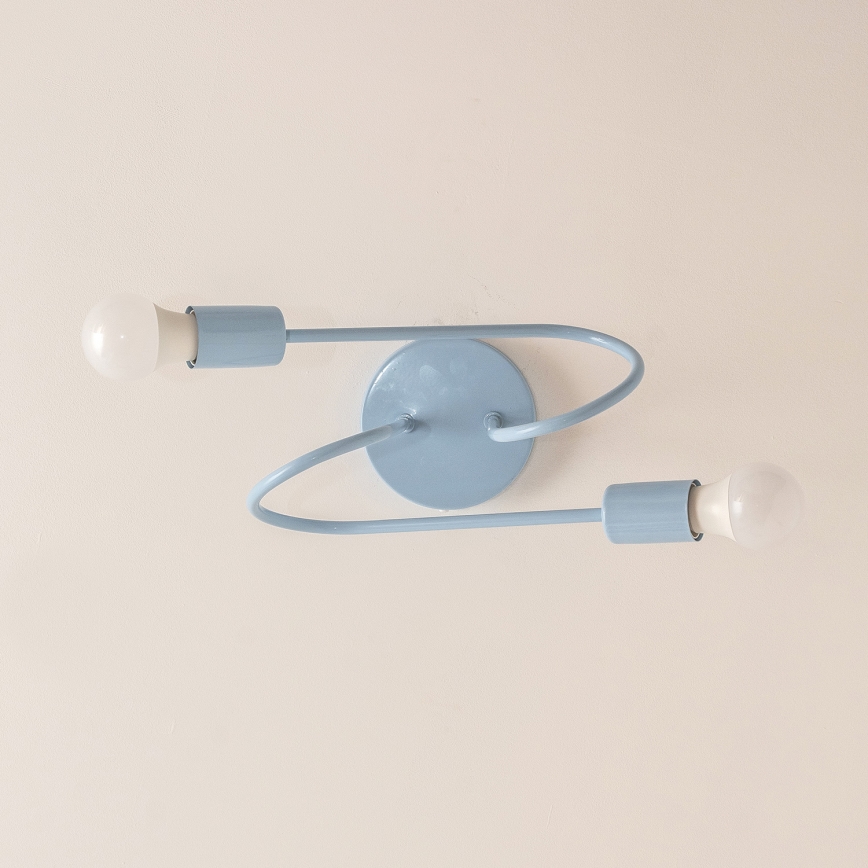 Plafonnier à montage en surface OXFORD 2xE27/15W/230V bleu