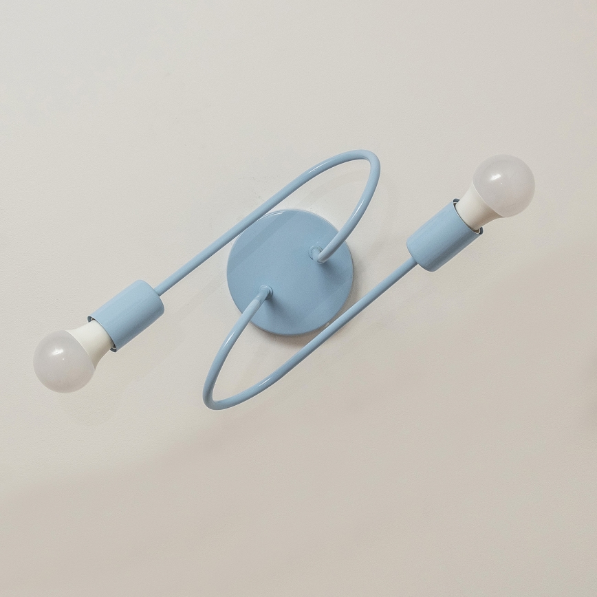 Plafonnier à montage en surface OXFORD 2xE27/15W/230V bleu