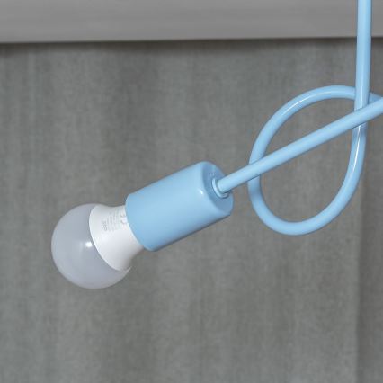 Plafonnier à montage en surface OXFORD 2xE27/15W/230V bleu