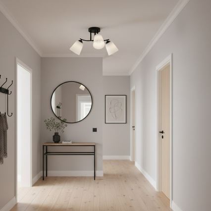 Plafonnier à montage en surface PAFOS 3xE27/15W/230V, noir