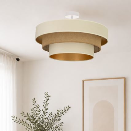 Plafonnier à montage en surface WENTA 1xE27/60W/230V Ø 50 cm beige/jute