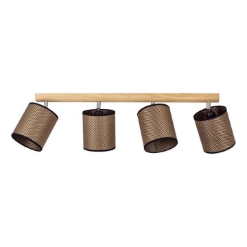 Plafonnier à spots BENITA 4xE27/25W/230V marron/chêne