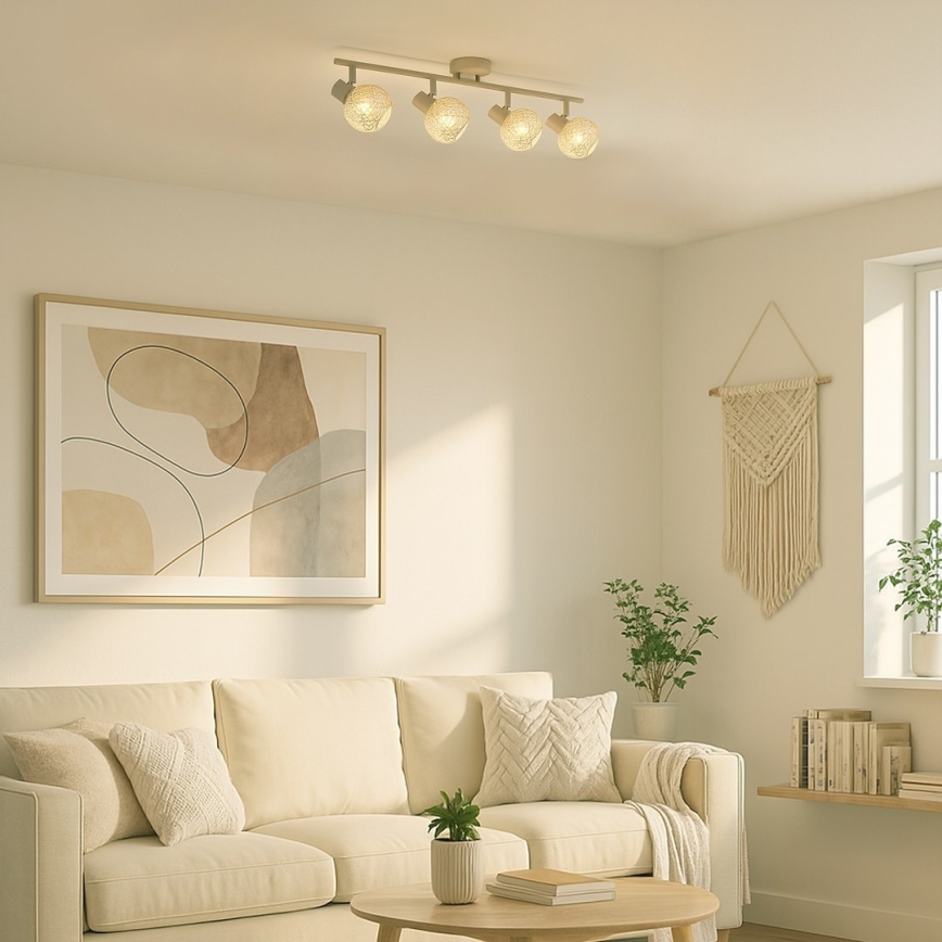 Plafonnier à spots DEX 4xE14/10W/230V beige/crème