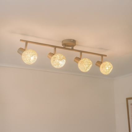 Plafonnier à spots DEX 4xE14/10W/230V beige/crème