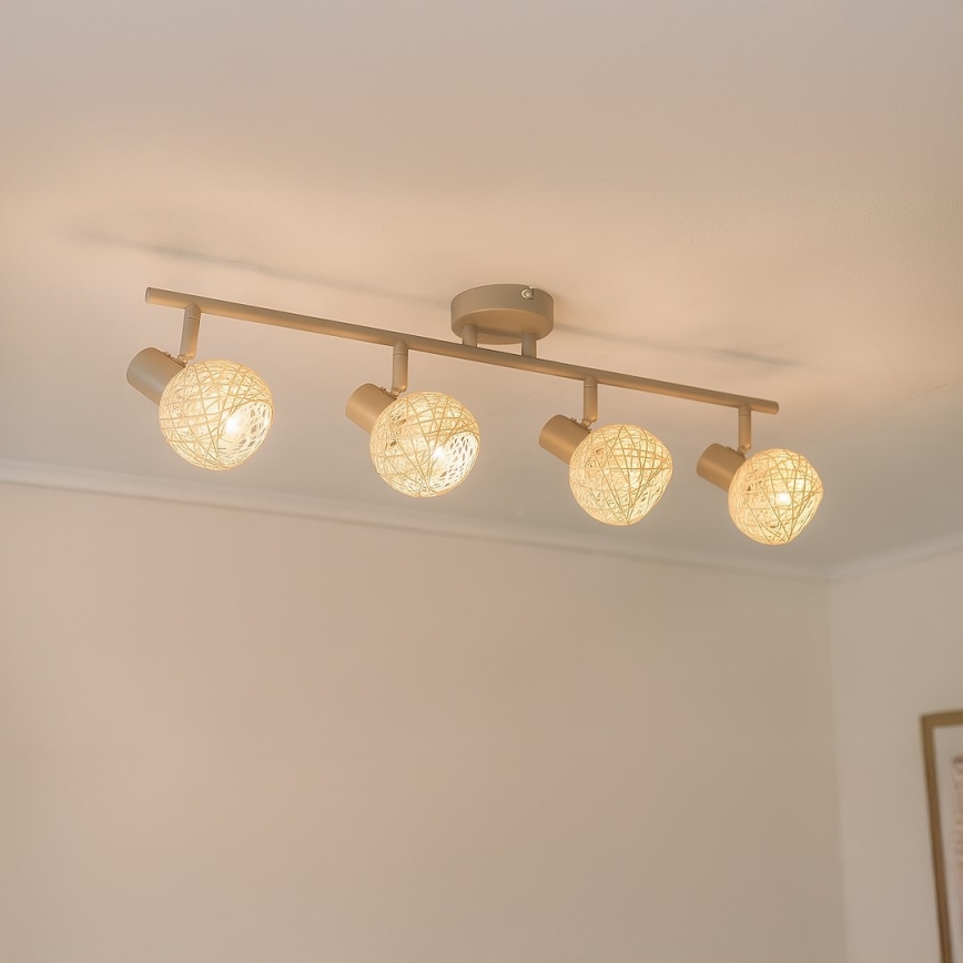 Plafonnier à spots DEX 4xE14/10W/230V beige/crème
