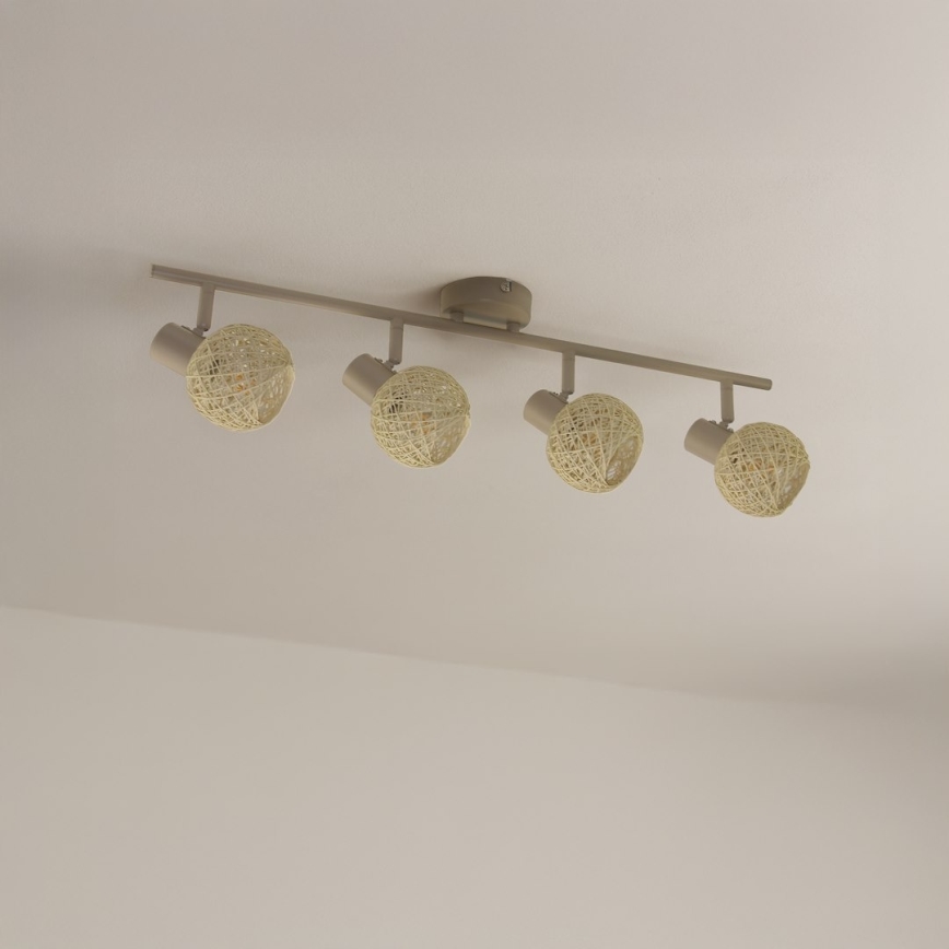 Plafonnier à spots DEX 4xE14/10W/230V beige/crème