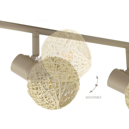 Plafonnier à spots DEX 4xE14/10W/230V beige/crème