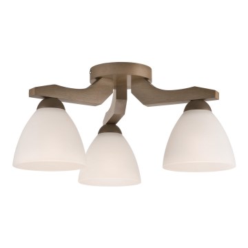 Plafonnier ADRIANO 3xE27/60W/230V hêtre