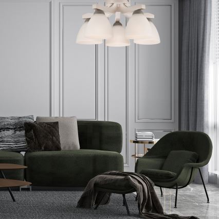 Plafonnier ADRIANO 5xE27/60W/230V hêtre - certifié FSC