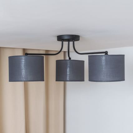 Plafonnier affleurant ALBA 3xE27/15W/230V gris