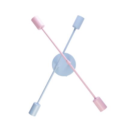 Plafonnier affleurant CAMBRIDGE 4xE27/15W/230V bleu/rose