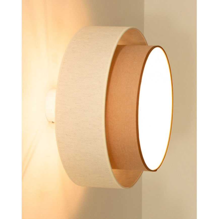 Plafonnier affleurant NATIA 1xE27/60W/230V Ø 45 cm blanc/marron