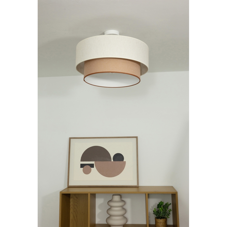 Plafonnier affleurant NATIA 1xE27/60W/230V Ø 45 cm blanc/marron