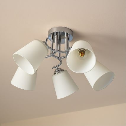 Plafonnier affleurant PAFOS 5xE27/15W/230V chrome brillant
