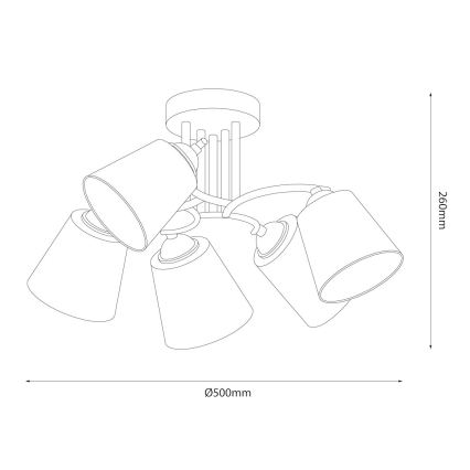 Plafonnier affleurant PAFOS 5xE27/15W/230V chrome brillant