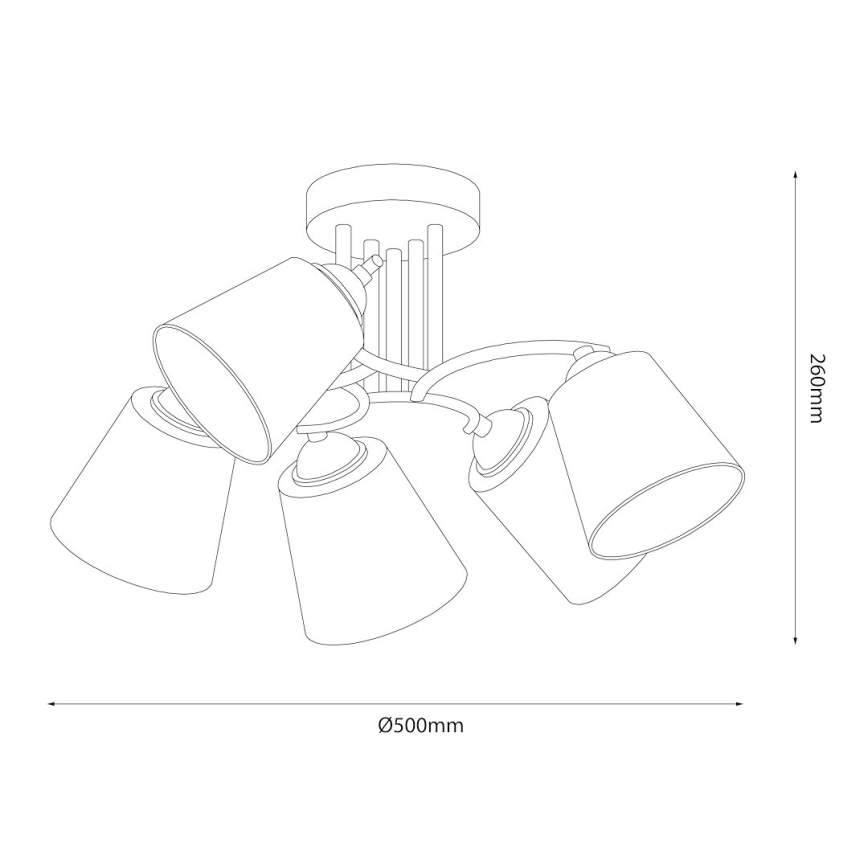 Plafonnier affleurant PAFOS 5xE27/15W/230V chrome brillant