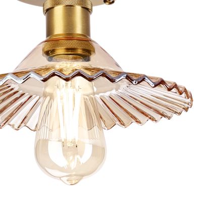 Plafonnier affleurant TRISH 1xE27/15W/230V doré/beige fumé
