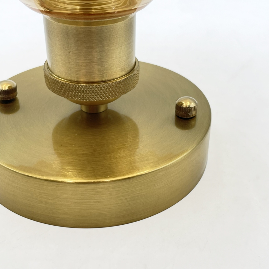 Plafonnier affleurant TRISH 1xE27/15W/230V doré/beige fumé