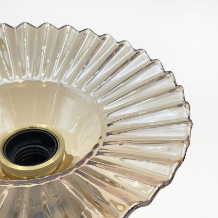 Plafonnier affleurant TRISH 1xE27/15W/230V doré/beige fumé