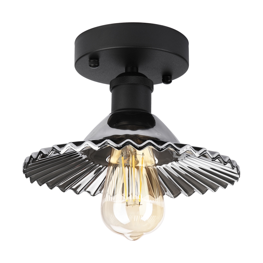 Plafonnier affleurant TRISH 1xE27/15W/230V noir/noir fumé
