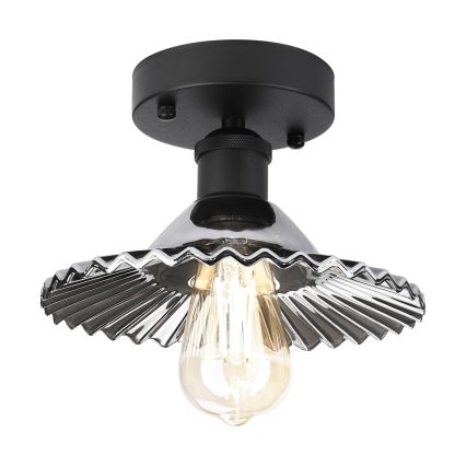 Plafonnier affleurant TRISH 1xE27/15W/230V noir/noir fumé