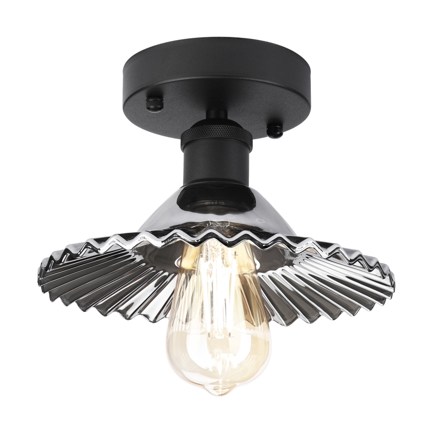 Plafonnier affleurant TRISH 1xE27/15W/230V noir/noir fumé