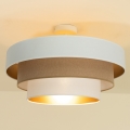 Plafonnier affleurant WENTA 1xE27/60W/230V, diamètre 50 cm, beige/jute