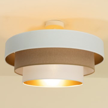 Plafonnier affleurant WENTA 1xE27/60W/230V, diamètre 50 cm, beige/jute