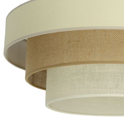 Plafonnier affleurant WENTA 1xE27/60W/230V, diamètre 50 cm, beige/jute