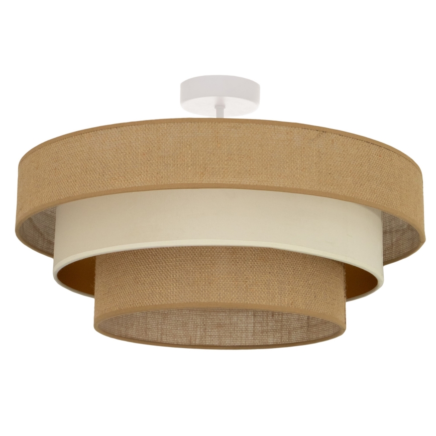 Plafonnier affleurant WENTA 1xE27/60W/230V Ø 50 cm jute/beige
