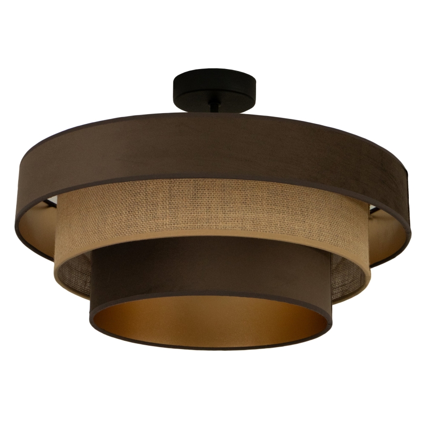 Plafonnier affleurant WENTA 1xE27/60W/230V Ø 50 cm marron/jute