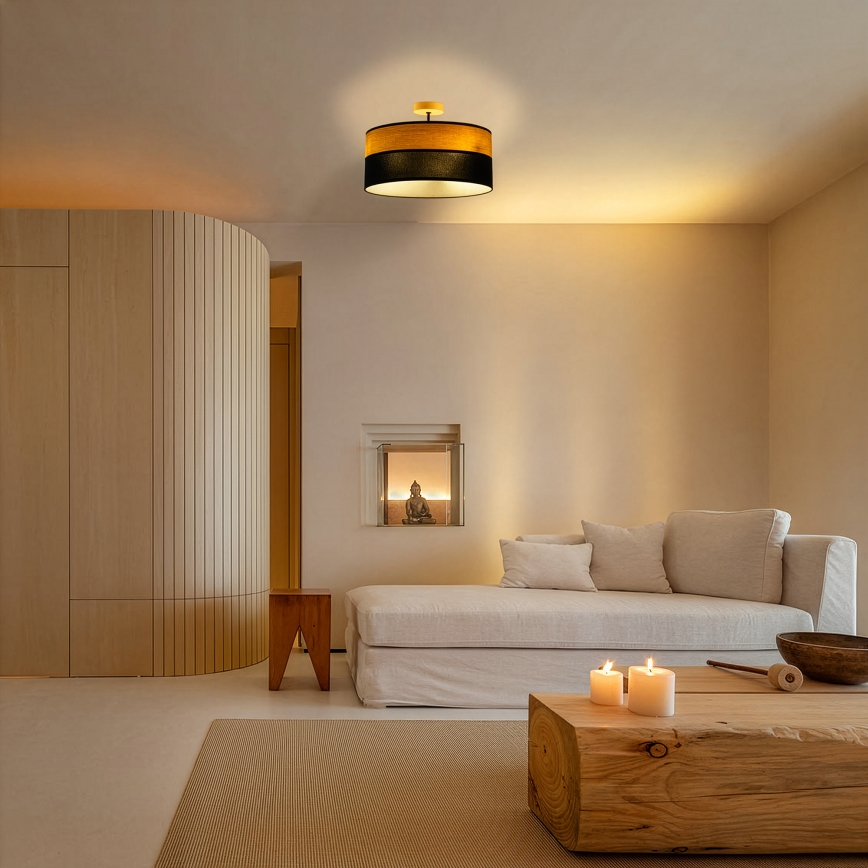 Plafonnier ALBA 3xE27/15W/230V Ø 40 cm noir/marron