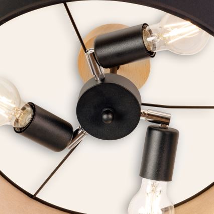 Plafonnier ALBA 3xE27/15W/230V Ø 40 cm noir/marron