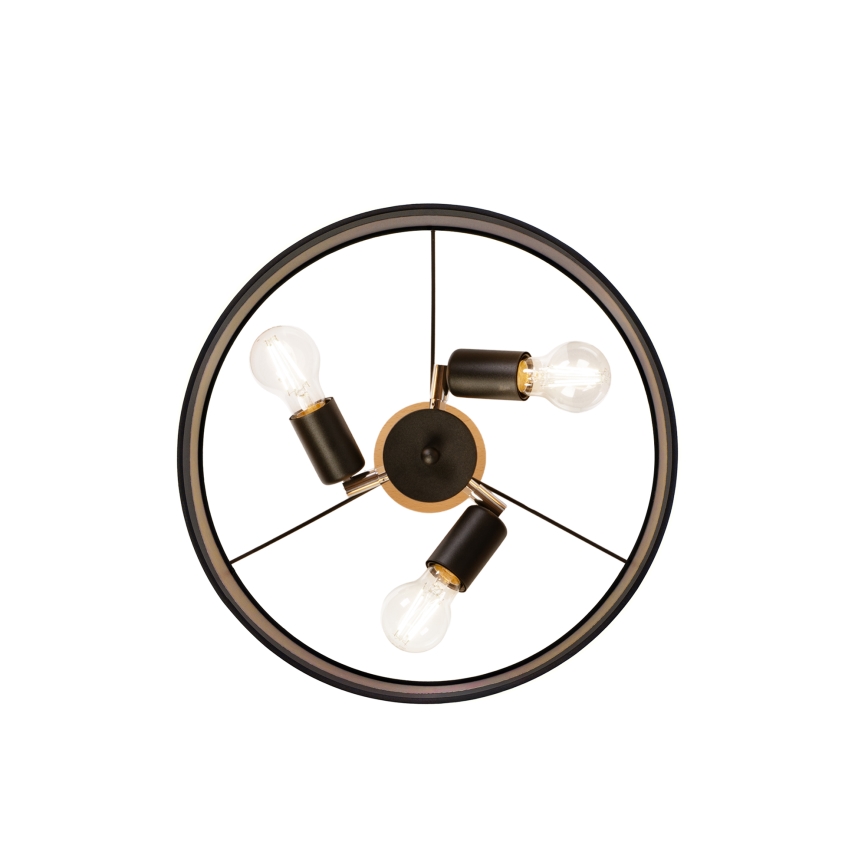 Plafonnier ALBA 3xE27/15W/230V Ø 40 cm noir/marron