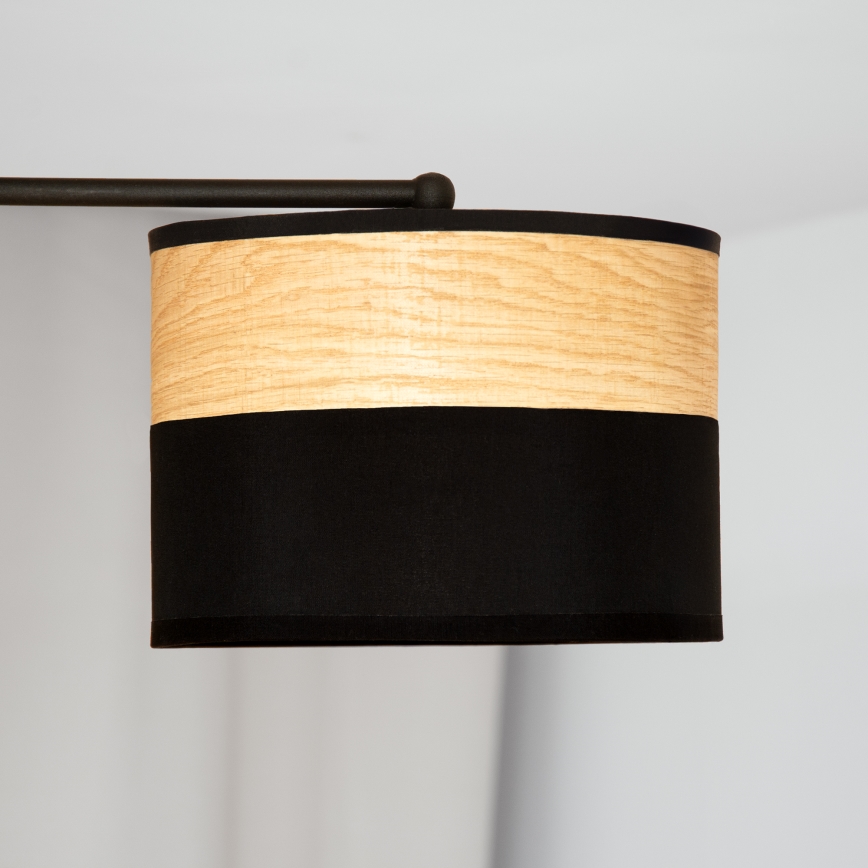 Plafonnier ALBA 3xE27/15W/230V Ø 66 cm noir/marron