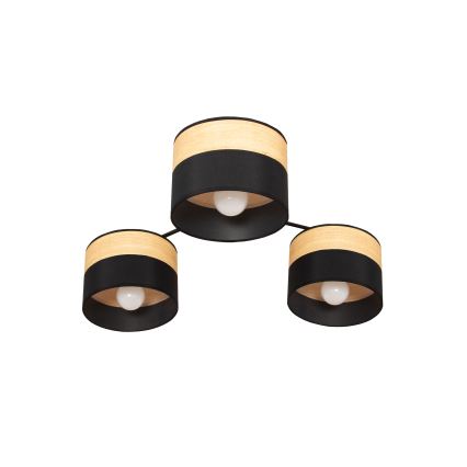 Plafonnier ALBA 3xE27/15W/230V Ø 66 cm noir/marron