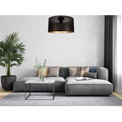 Plafonnier ALDO 1xE27/60W/230V diam. 40 cm noir