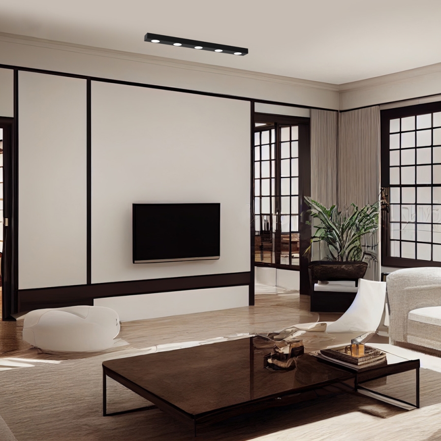 Plafonnier ALEXANDER 5xGX53/12W/230V noir