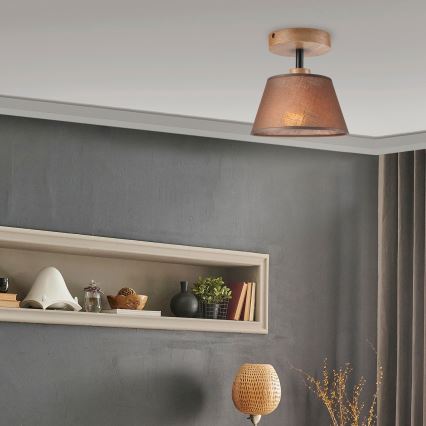 Plafonnier ANTONIO 1xE14/40W/230V marron/chêne